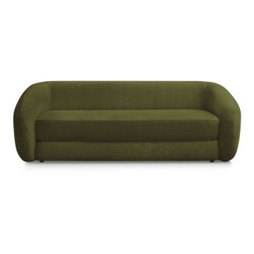 Canapea verde extensibilă cu tapițerie din chenille 228 cm Neyo – Bobochic Paris