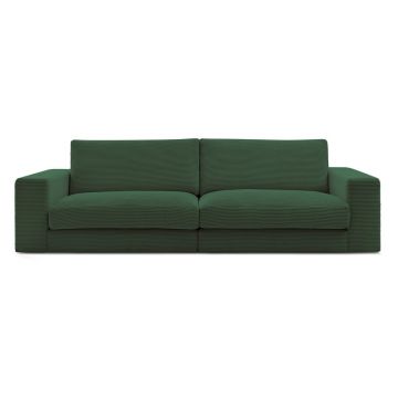 Canapea verde-închis cu tapițerie din catifea reiată 274 cm Leonard – Bobochic Paris