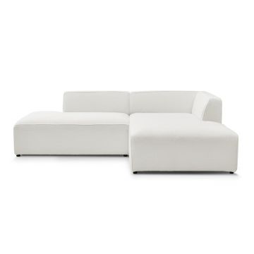 Colțar modular alb cu tapițerie din țesătură bouclé (cu colț pe partea dreaptă/în formă de ”L”) Megeve – Bobochic Paris