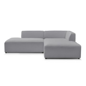 Colțar modular gri deschis cu tapițerie din țesătură bouclé (cu colț pe partea dreaptă/în formă de ”L”) Megeve – Bobochic Paris