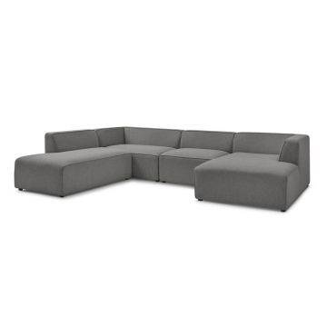 Colțar modular gri închis (cu colț pe partea stângă/în formă de 