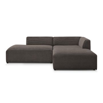 Colțar modular maro cu tapițerie din catifea reiată (cu colț pe partea dreaptă/în formă de ”L”) Megeve – Bobochic Paris