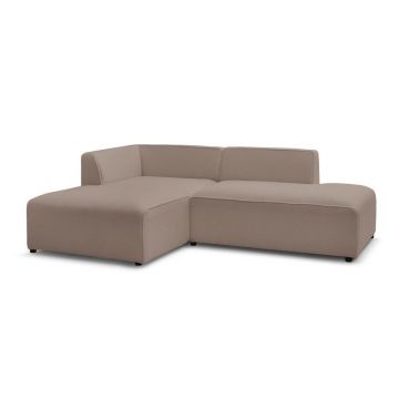 Colțar modular maro cu tapițerie din țesătură bouclé (cu colț pe partea stângă/în formă de ”L”) Megeve – Bobochic Paris