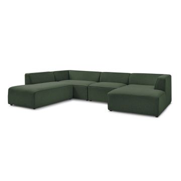 Colțar modular verde (cu colț pe partea stângă/în formă de 