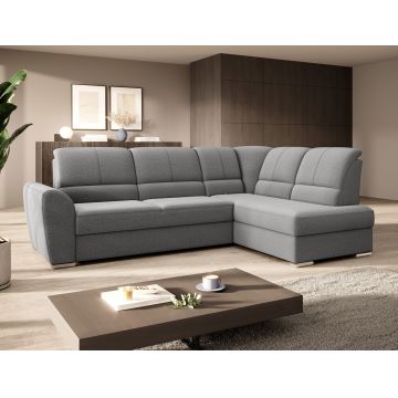 Coltar extensibil dreapta 3 locuri ELTAP, RT-05GO, Siber, 270x186x93 cm, lemn/poliester, gri