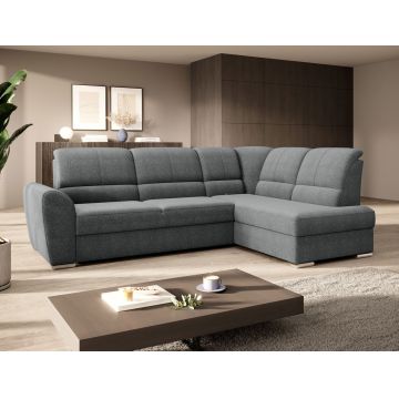 Coltar extensibil dreapta 3 locuri ELTAP, RT-05VER, Siber, 270x186x93 cm, lemn/poliester, gri