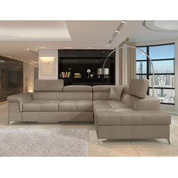 Coltar extensibil dreapta 4 locuri ELTAP, ERI-06, Eridano, 275x202x88 cm, lemn/poliester, maro deschis