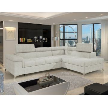 Coltar extensibil dreapta 4 locuri ELTAP, RT-01AMO, Eridano, 275x202x88 cm, lemn/poliester, bej deschis