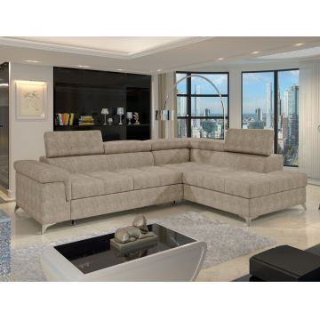 Coltar extensibil dreapta 4 locuri ELTAP, RT-18AMO, Eridano, 275x202x88 cm, lemn/poliester, bej