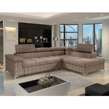 Coltar extensibil dreapta 4 locuri ELTAP, RT-20AMO, Eridano, 275x202x88 cm, lemn/poliester, maro