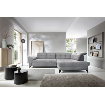 Coltar extensibil dreapta 5 locuri ELTAP, RT-04REL, Inferne, 297x210x107 cm, lemn/poliester, gri