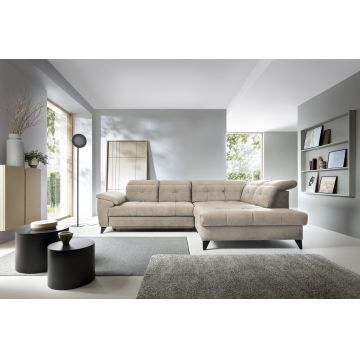 Coltar extensibil dreapta 5 locuri ELTAP, RT-20REL, Inferne, 297x210x107 cm, lemn/poliester, bej