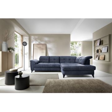 Coltar extensibil dreapta 5 locuri ELTAP, RT-40REL, Inferne, 297x210x107 cm, lemn/poliester, albastru