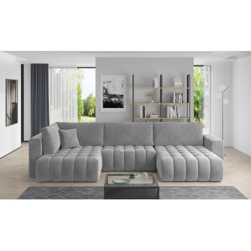 Coltar extensibil dreapta 6 locuri ELTAP, RT-04SO, Bonito, 350x175x92 cm, lemn/poliester, gri deschis