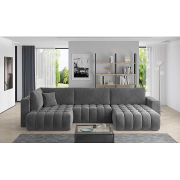Coltar extensibil dreapta 6 locuri ELTAP, RT-06SO, Bonito, 350x175x92 cm, lemn/poliester, gri inchis