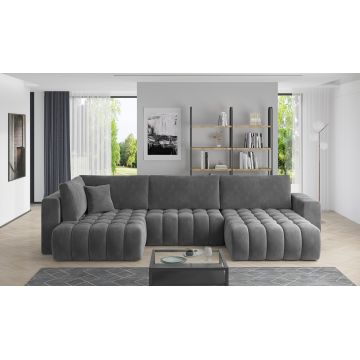 Coltar extensibil dreapta 6 locuri ELTAP, RT-06SO, Bonito, 350x175x92 cm, lemn/poliester, gri inchis