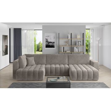 Coltar extensibil dreapta 6 locuri ELTAP, RT-18SO, Bonito, 350x175x92 cm, lemn/poliester, bej inchis