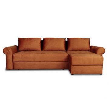 Coltar Extensibil Dreapta Trendy, 5 Locuri, Lada Depozitare, Terracotta, 275 Cm