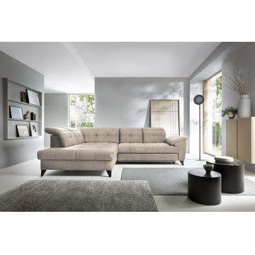 Coltar extensibil stanga 5 locuri ELTAP, LT-20REL, Inferne, 297x210x107 cm, lemn/poliester, bej