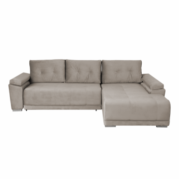 Coltar MODENA I extensibil, cu arcuri si lada depozitare, colt dreapta, bej, 282x205x92 cm