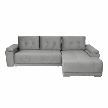 Coltar MODENA I extensibil, cu arcuri si lada depozitare, colt dreapta, gri deschis, 282x205x92 cm