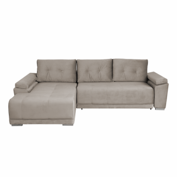 Coltar MODENA I extensibil, cu arcuri si lada depozitare, colt stanga, bej, 282x205x92 cm