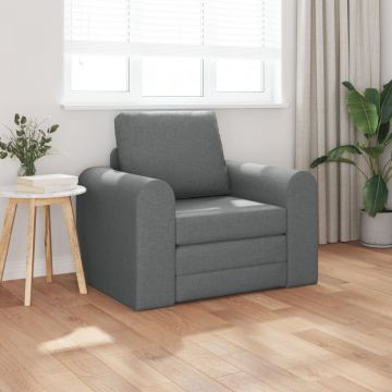 Sofa extensibil 2-în-1 gri închis 98x71x83 cm țesătură
