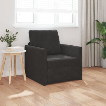 Sofa Pat 2-in-1 Negru 74x77x81 cm Catifea