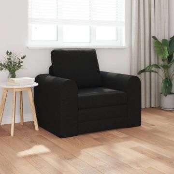 Sofa Pat 2 în 1 Negru 98x71x83 cm Țesătură