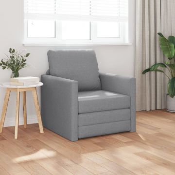 Sofa Pat de podea 2 în 1 Gri Deschis 74x77x81 cm