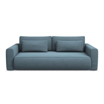 Canapea albastru-deschis extensibilă/cu spațiu de depozitare 238 cm Kapua – Makamii