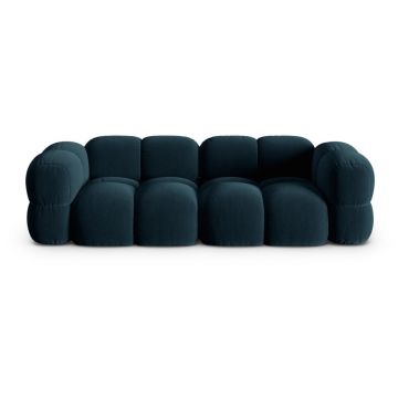Canapea albastru-închis cu tapițerie din catifea 250 cm Loretto – Cosmopolitan Design