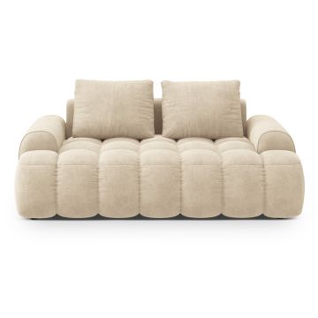 Canapea bej cu tapițerie din catifea 175 cm Linz – Cosmopolitan Design