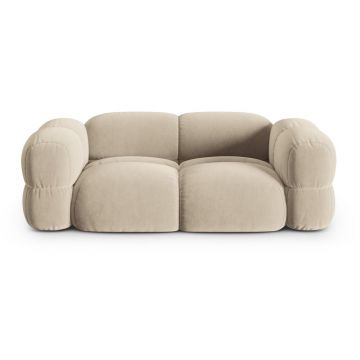 Canapea bej cu tapițerie din catifea 210 cm Loretto – Cosmopolitan Design