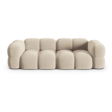 Canapea bej cu tapițerie din catifea 250 cm Loretto – Cosmopolitan Design