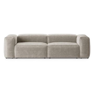 Canapea bej cu tapițerie din catifea reiată 264 cm Bergano – Cosmopolitan Design