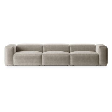 Canapea bej cu tapițerie din catifea reiată 364 cm Bergano – Cosmopolitan Design