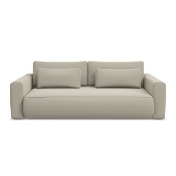 Canapea bej extensibilă/cu spațiu de depozitare cu tapițerie din catifea 238 cm Kapua – Makamii