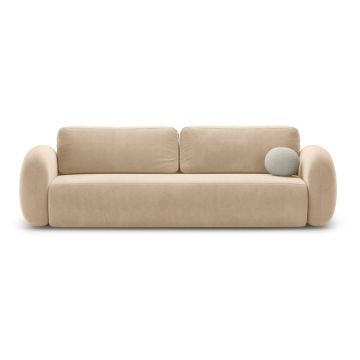 Canapea bej extensibilă/cu spațiu de depozitare cu tapițerie din catifea 262 cm Tonale – Cosmopolitan Design