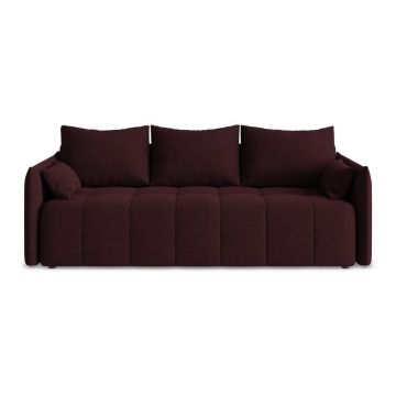 Canapea burgundy extensibilă/cu spațiu de depozitare 225 cm Moku – Makamii
