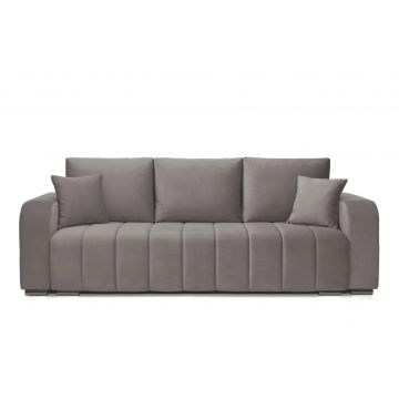 Canapea Extensibilă 3 locuri Armando, cu ladă de depozitare, Verde - Gri, 230x92x90 cm