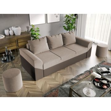 Canapea Extensibila Cali Stofa Bej / Piele Maro