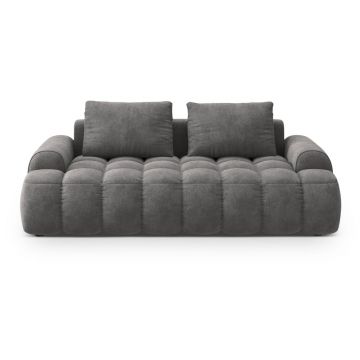 Canapea gri cu tapițerie din catifea 200 cm Linz – Cosmopolitan Design