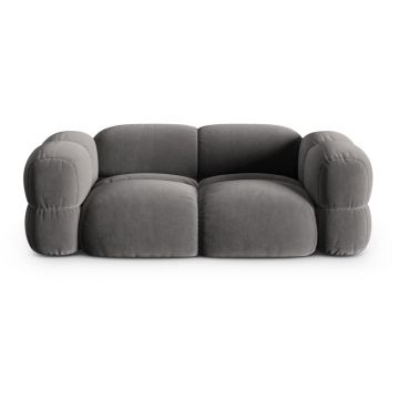 Canapea gri cu tapițerie din catifea 210 cm Loretto – Cosmopolitan Design