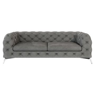 Canapea gri cu tapițerie din catifea 225 cm Chelsea – Ropez