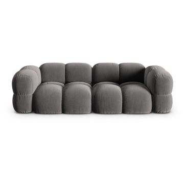 Canapea gri cu tapițerie din catifea 250 cm Loretto – Cosmopolitan Design