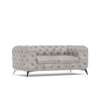 Canapea gri deschis cu tapițerie din catifea 185 cm Chelsea – Ropez