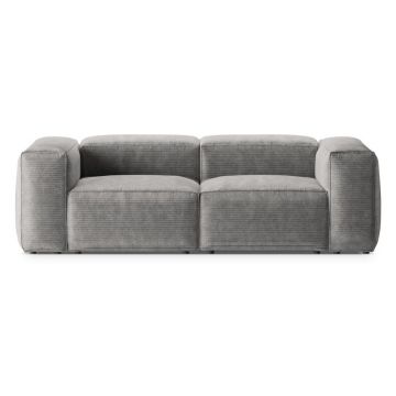 Canapea gri deschis cu tapițerie din catifea reiată 224 cm Bergano – Cosmopolitan Design