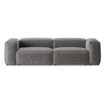 Canapea gri deschis cu tapițerie din catifea reiată 264 cm Bergano – Cosmopolitan Design
