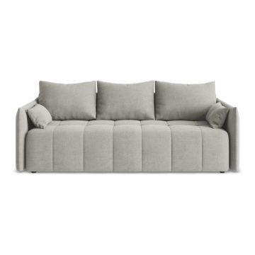 Canapea gri deschis extensibilă/cu spațiu de depozitare 225 cm Moku – Makamii